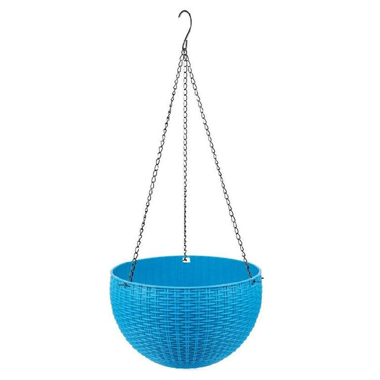 Rattan-like Hanging Basket Plastic Garden Flower Pot Creative Green Dill Absorbent Hanging Basin, Size:M