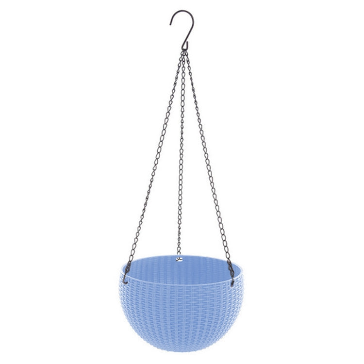 Rattan-like Hanging Basket Plastic Garden Flower Pot Creative Green Dill Absorbent Hanging Basin, Size:M