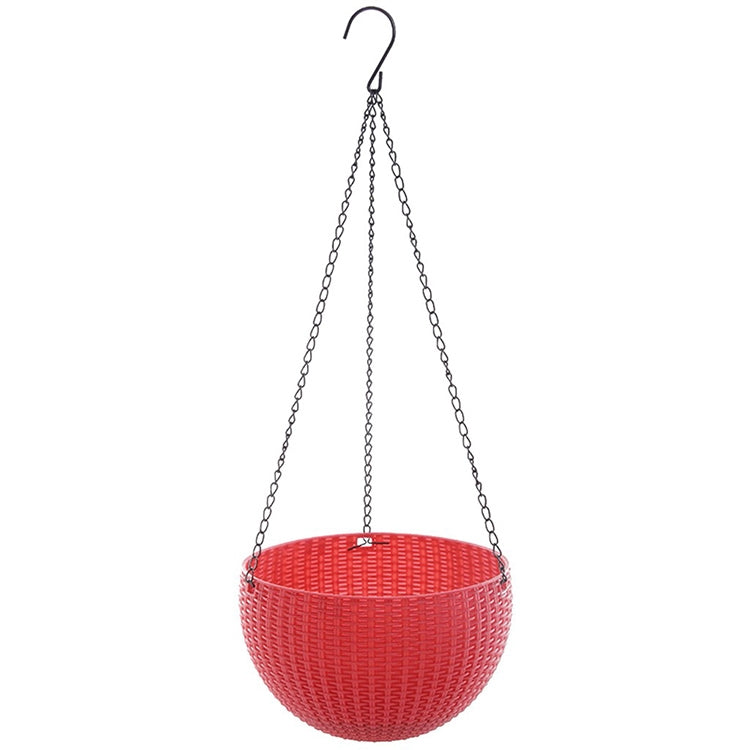 Rattan-like Hanging Basket Plastic Garden Flower Pot Creative Green Dill Absorbent Hanging Basin, Size:M