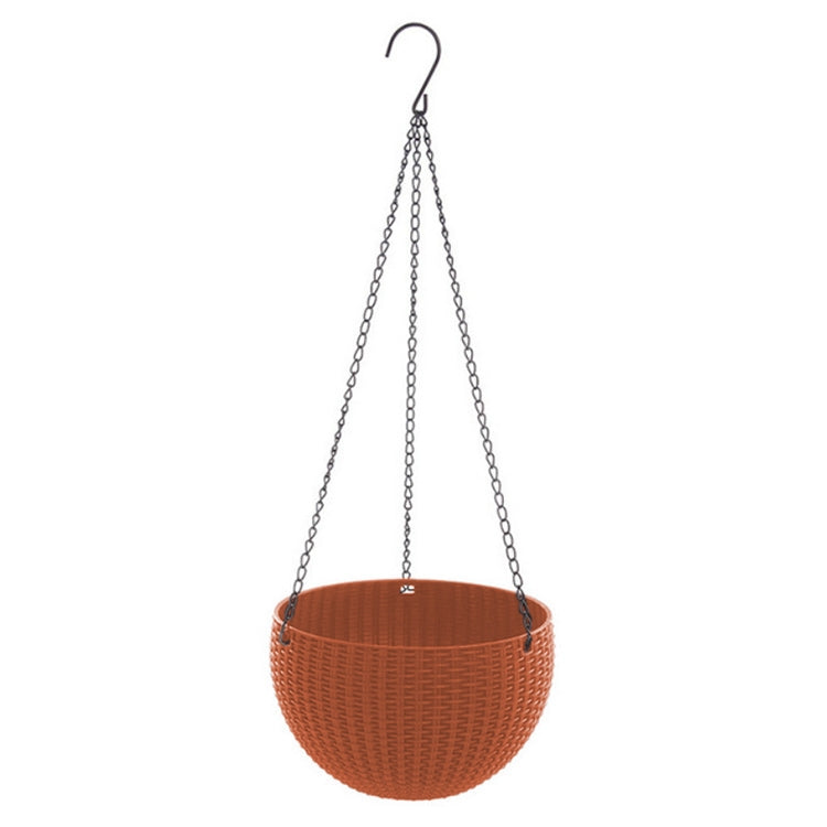 Rattan-like Hanging Basket Plastic Garden Flower Pot Creative Green Dill Absorbent Hanging Basin, Size:M
