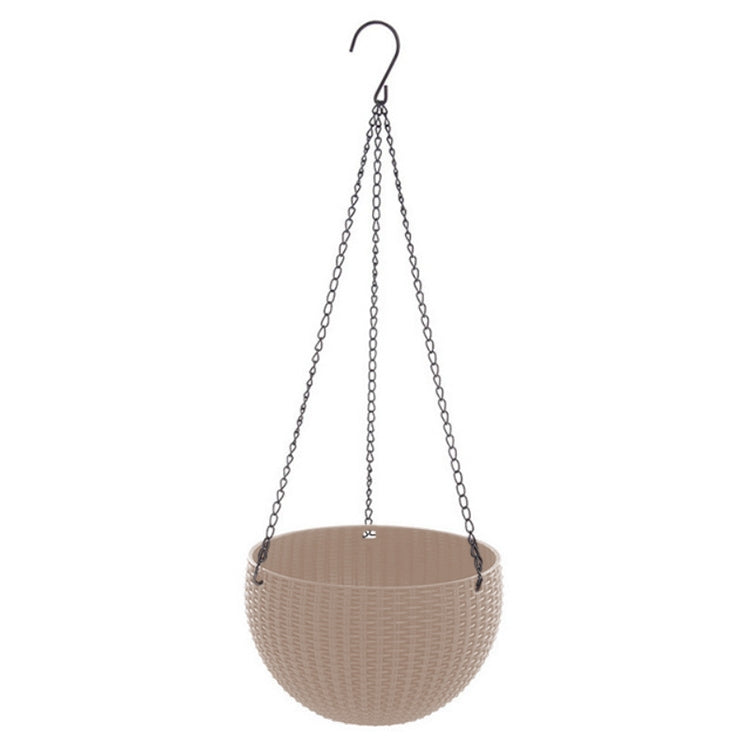 Rattan-like Hanging Basket Plastic Garden Flower Pot Creative Green Dill Absorbent Hanging Basin, Size:L