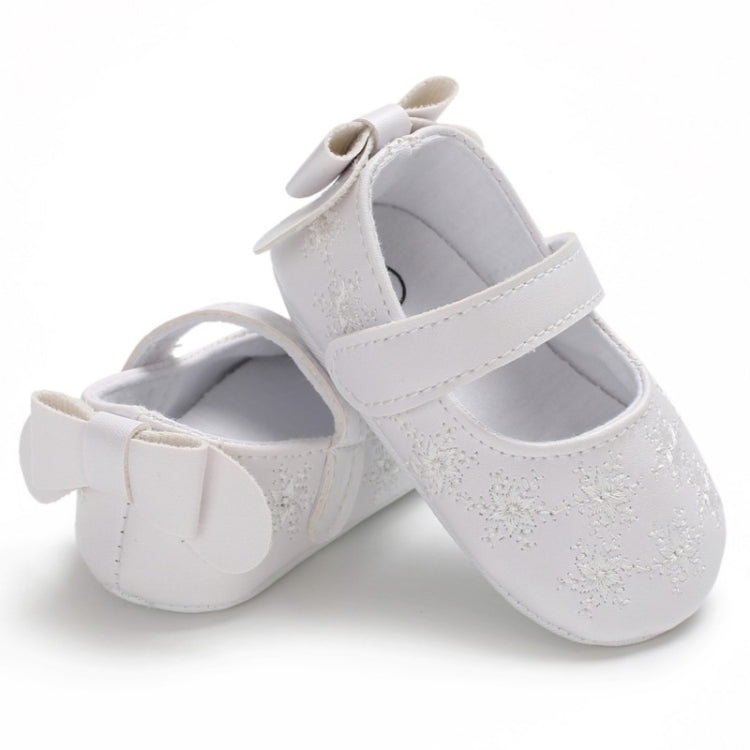 Spring Autumn Baby Girl Cute Bow Embroider Flowers First Walkers Non-slip Soft Princess Shoes
