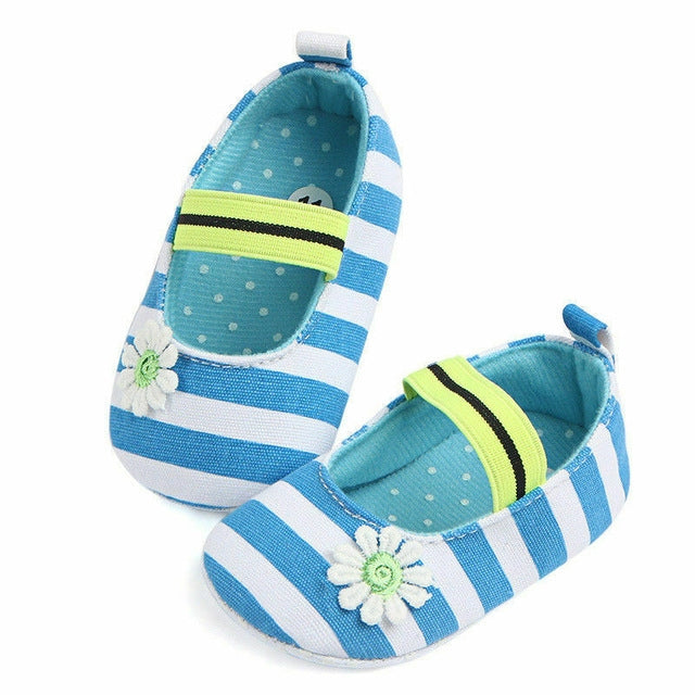 Fashion Summer Cute First Walker Newborn Flower Striped Print Princess Shoes
