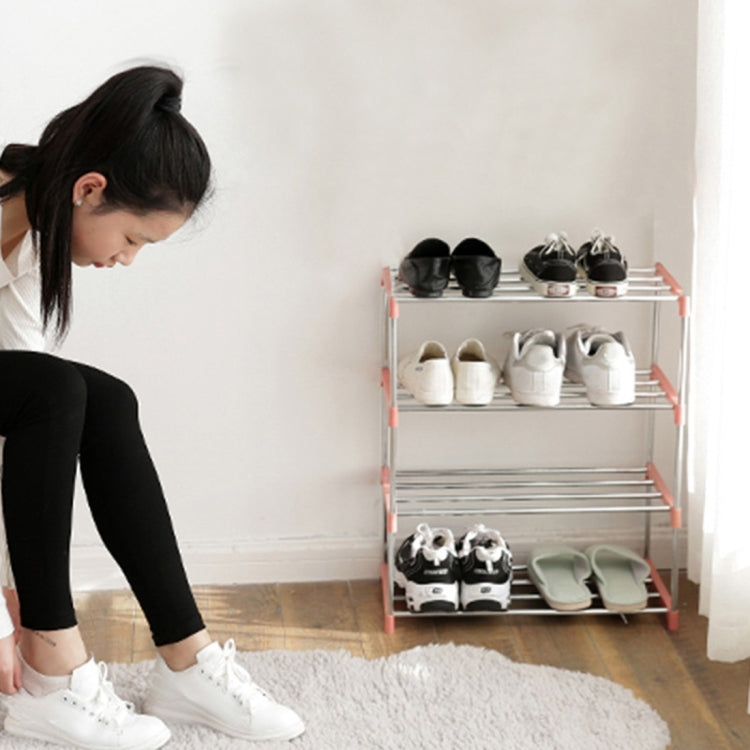 Household Multifunctional Four-layer Stainless Steel Shoe Rack Storage Shelf