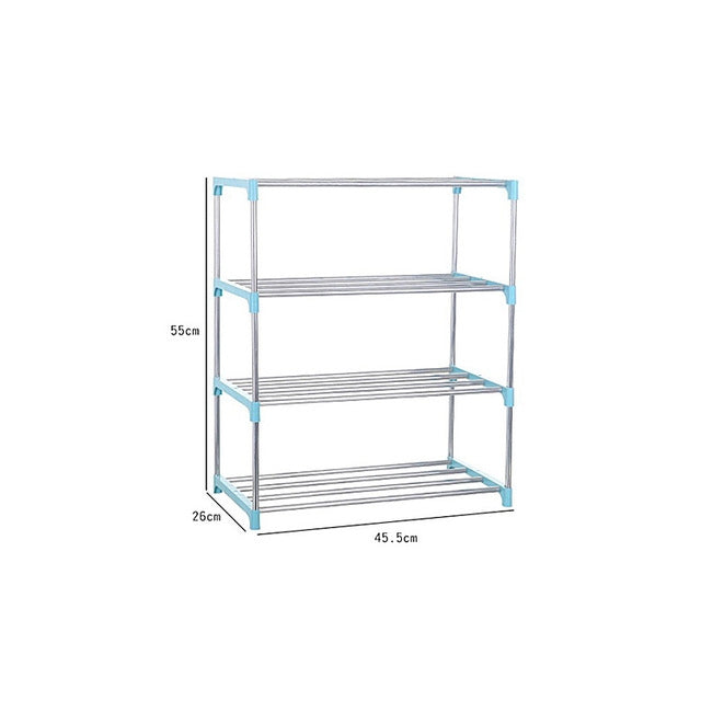 Household Multifunctional Four-layer Stainless Steel Shoe Rack Storage Shelf