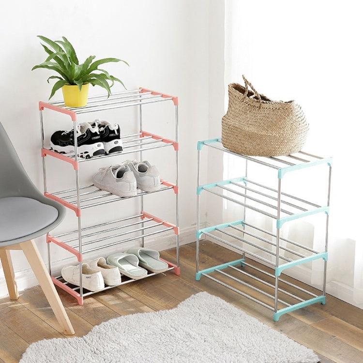 Household Multifunctional Four-layer Stainless Steel Shoe Rack Storage Shelf