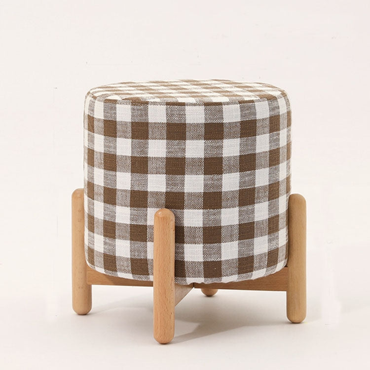 Home Stool Cloth Art Stool Solid Wood Children Sofa Stool