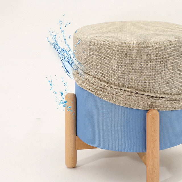 Home Stool Cloth Art Stool Solid Wood Children Sofa Stool