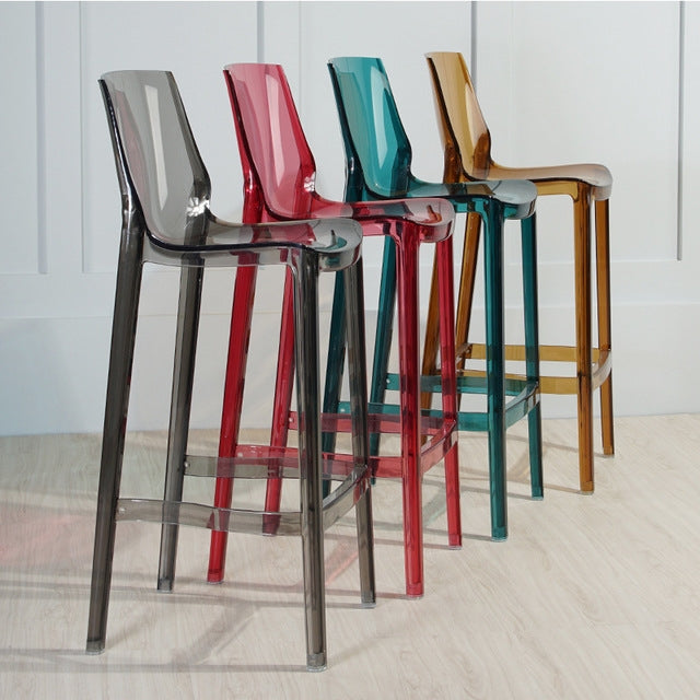 Transparent Bar Chair Personality Fashion Home High Chair Acrylic Chair, Height:75cm
