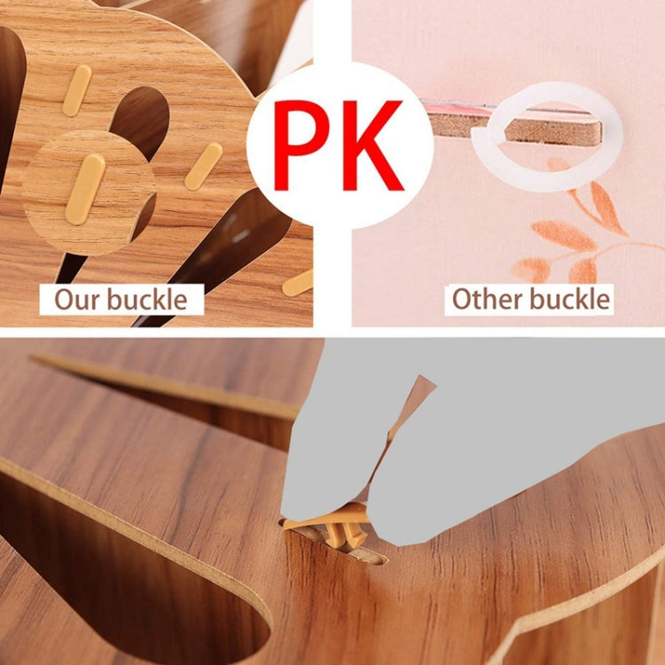 Desktop Fan-shaped Multi-layer Creative Wooden Drawer File Information Office Supplies(Blue)