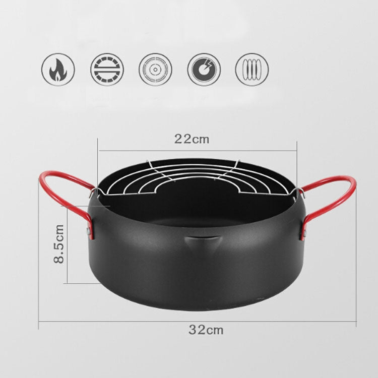 Household Small Mini Thick Multi-function SmokelessTempura Fryer Frying Pan