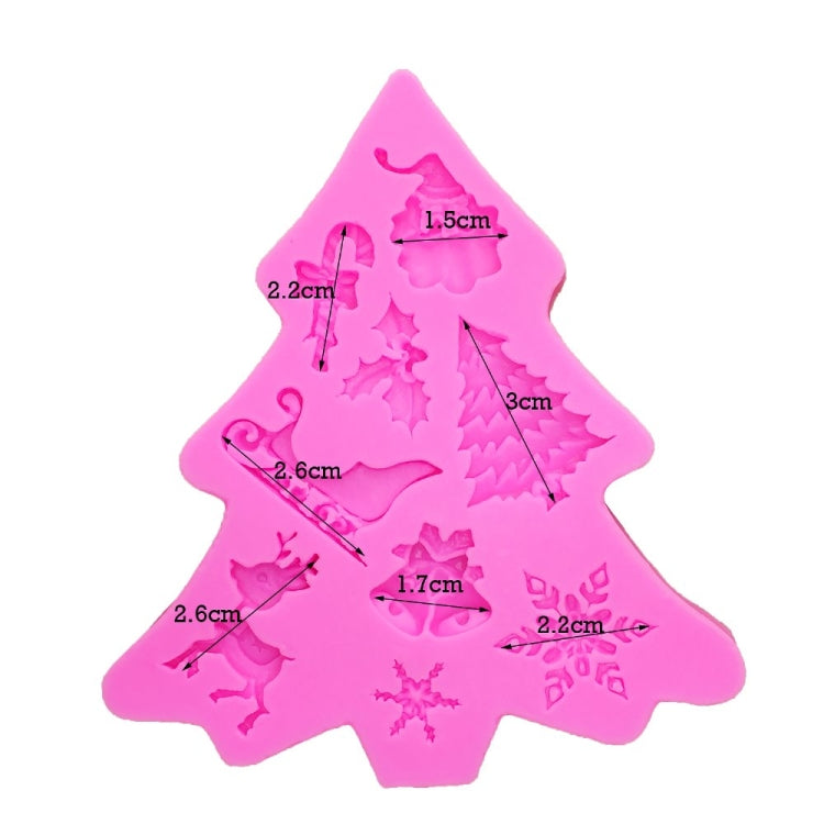 3 PCS Christmas Tree Fondant Silicone Mold Cake Chocolate Biscuit Decoration Tool