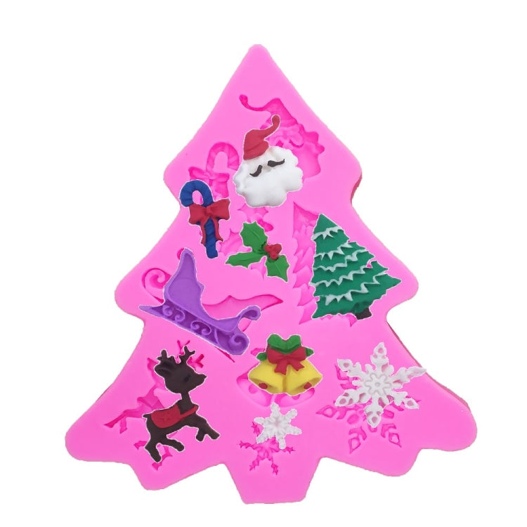 3 PCS Christmas Tree Fondant Silicone Mold Cake Chocolate Biscuit Decoration Tool