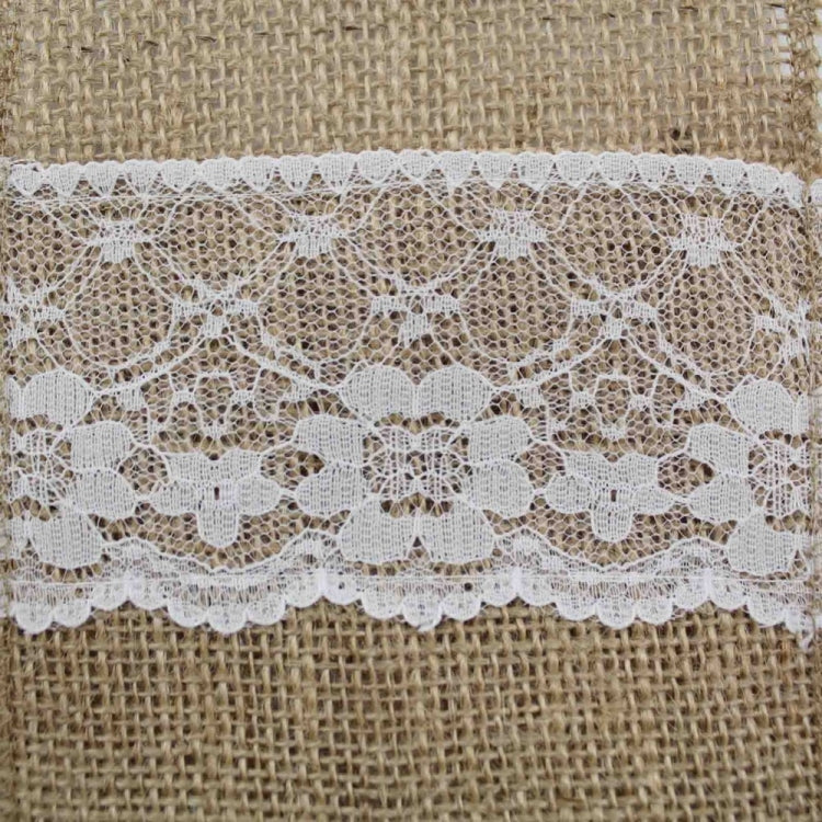 2 PCS Burlap Lace Cutlery Pouch Rustic Knife Fork Holder Bag
