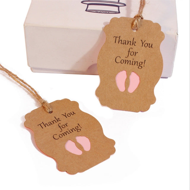 50 PCS Thank You For Coming Kraft Paper Baby Shower Birthday Party Lable