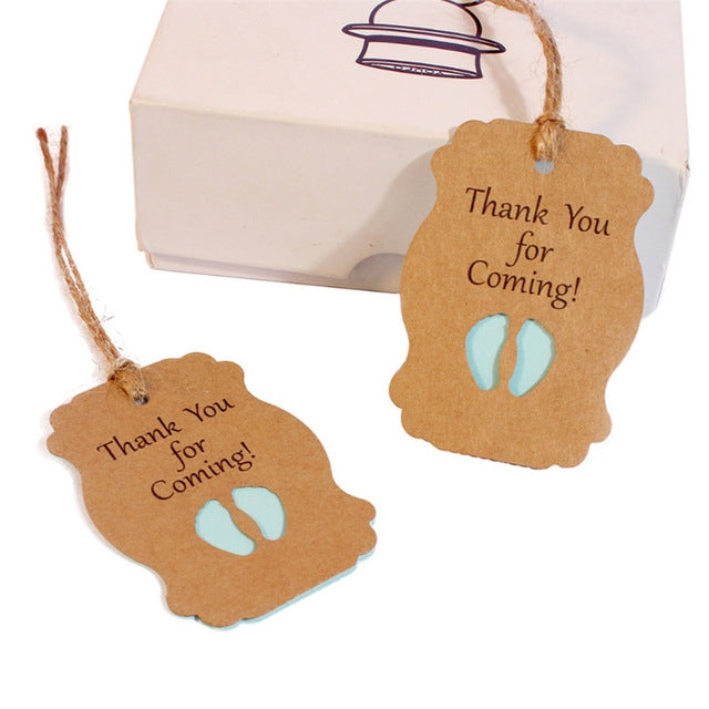 50 PCS Thank You For Coming Kraft Paper Baby Shower Birthday Party Lable