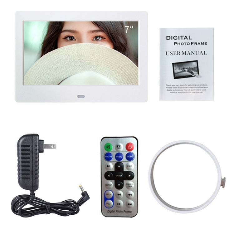 DPF-706 7 inch Digital Photo Frame LED Wall Mounted Advertising Machine, Plug:UK Plug
