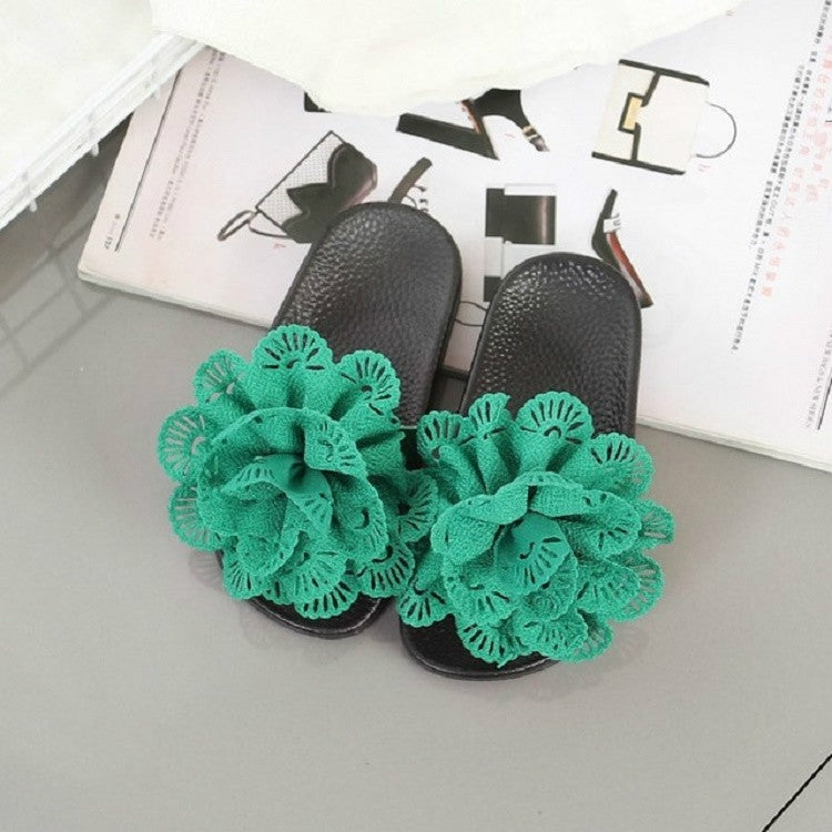 Children Rhinestones Bows Soft Slippers, Size:28