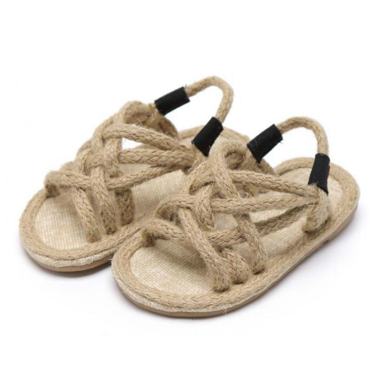 Children's Non-slip Hemp Rope Beach Roman Sandals, Size:27