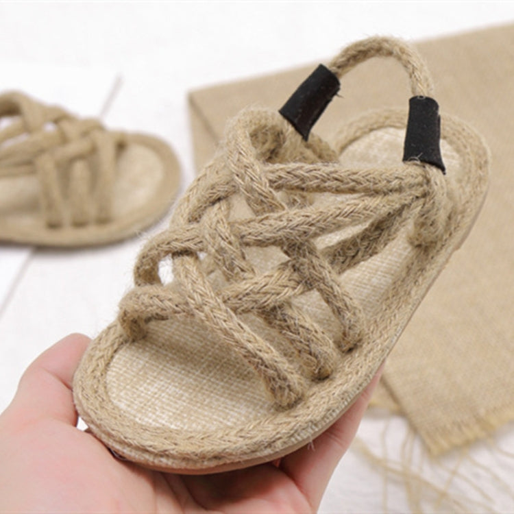 Children's Non-slip Hemp Rope Beach Roman Sandals, Size:27