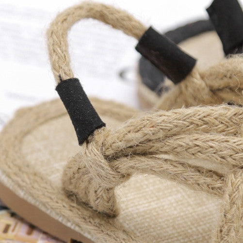 Children's Non-slip Hemp Rope Beach Roman Sandals, Size:27
