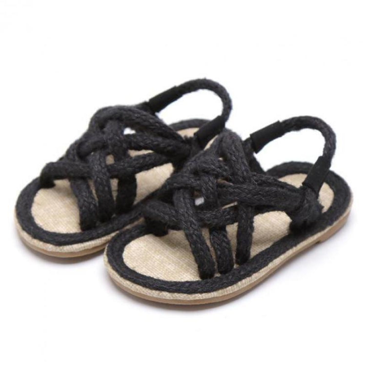 Children's Non-slip Hemp Rope Beach Roman Sandals, Size:27