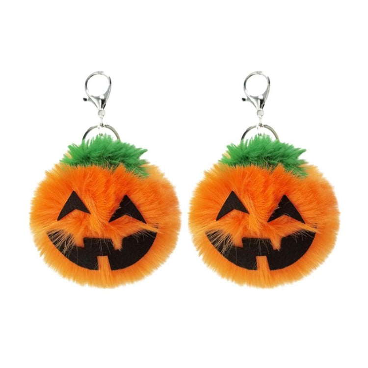 3 PCS Pumpkin Plush Keychains Fashion Car Halloween Key Chain Party Gift(Orange)