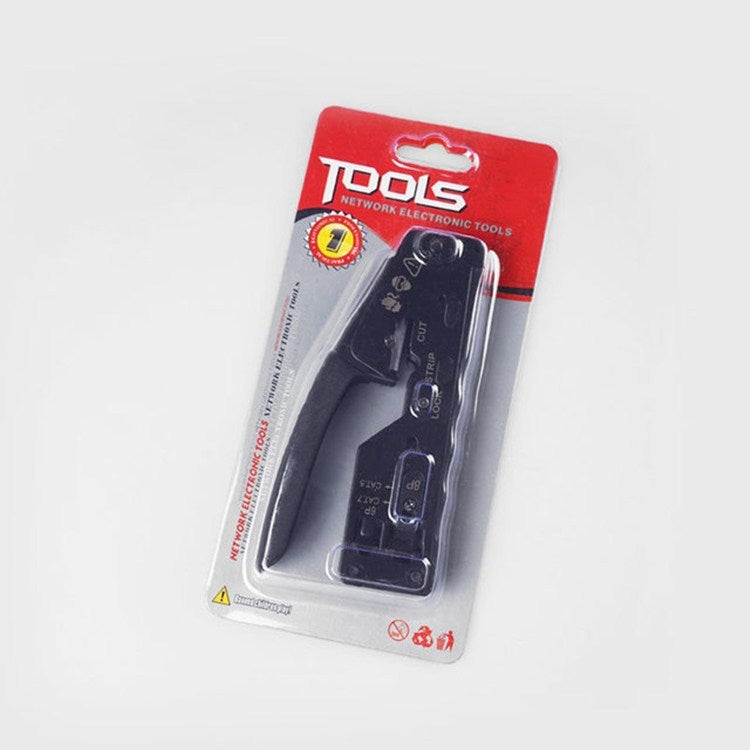 Multifunctional Seven-type Through-hole Crystal Head 6P8P Wire Stripping Network Tool Extrusion Crimping Wire Network Cable Pliers