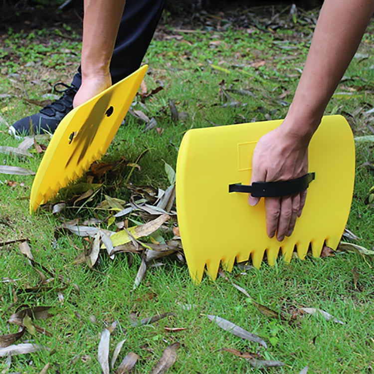 2 PCS Trimming Grass Collect Hand Rakes Garden Cleaning Pick Up Rubbish Leaves Tool Portable Yard Lawn Grabber Leaf Scoop(Yellow)