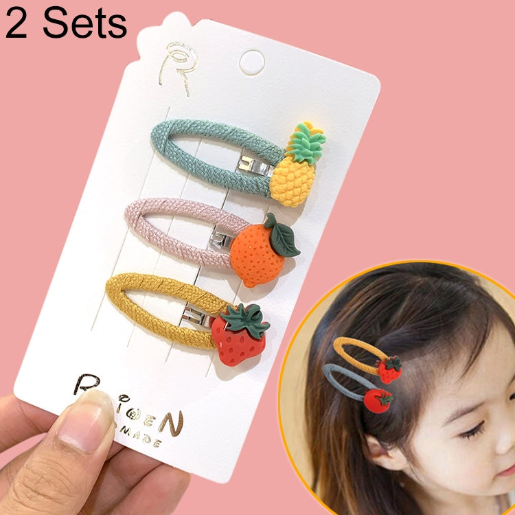 2 Set/Pcs Girls Simulation Vegetable Fruit Hairpins Hair Accessory
