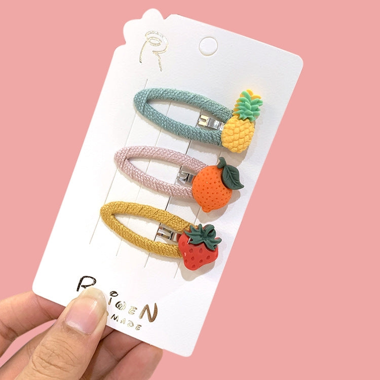 2 Set/Pcs Girls Simulation Vegetable Fruit Hairpins Hair Accessory