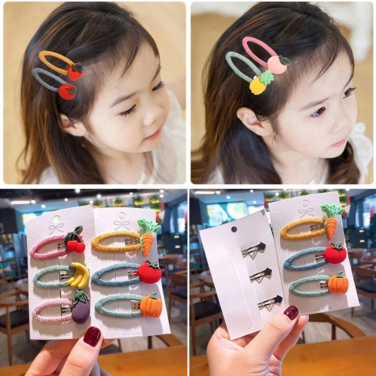 2 Set/Pcs Girls Simulation Vegetable Fruit Hairpins Hair Accessory