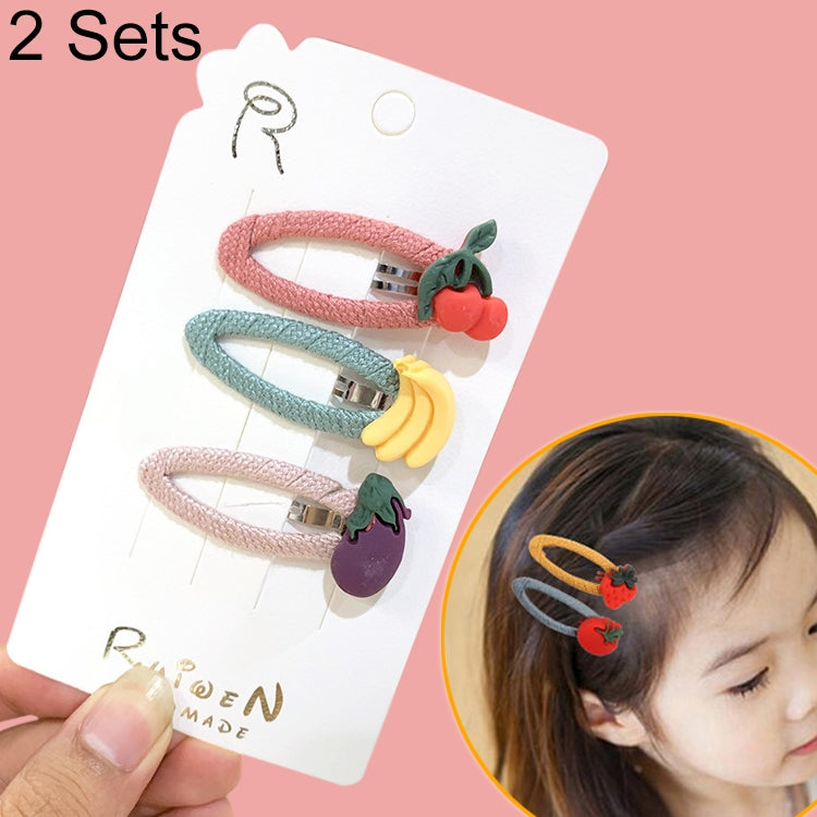 2 Set/Pcs Girls Simulation Vegetable Fruit Hairpins Hair Accessory