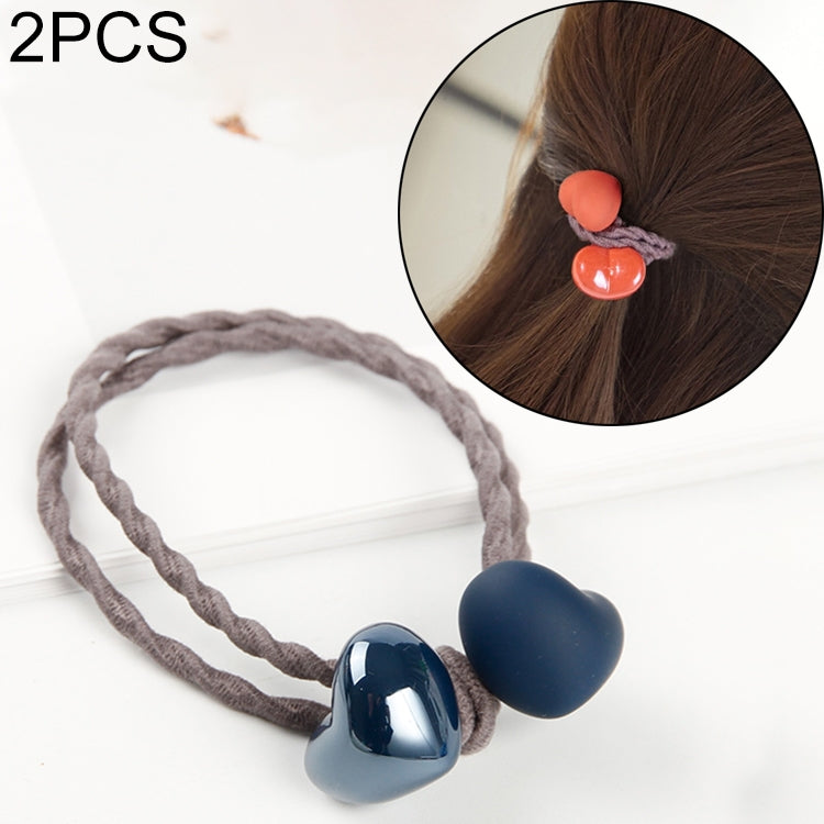 2 PCS Ceramic Heart Frosted And Glossy Women Hairband Hair Accessories