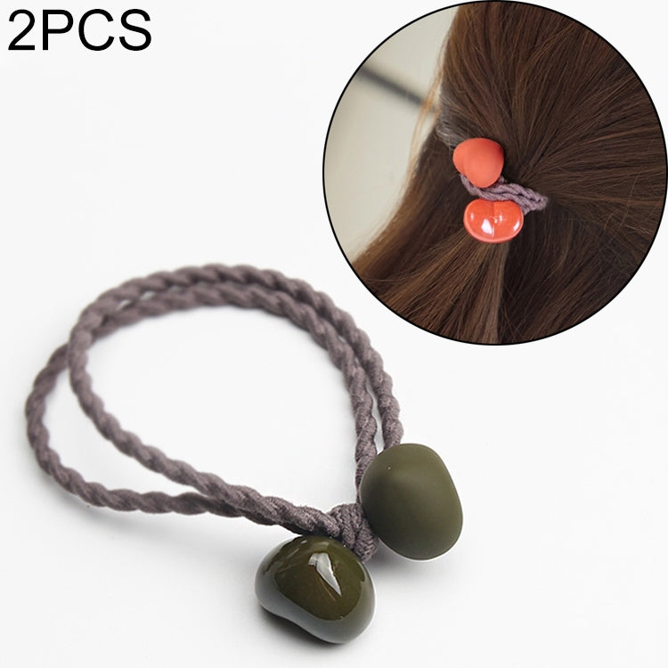2 PCS Ceramic Heart Frosted And Glossy Women Hairband Hair Accessories