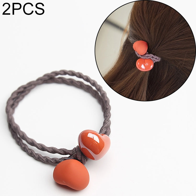 2 PCS Ceramic Heart Frosted And Glossy Women Hairband Hair Accessories