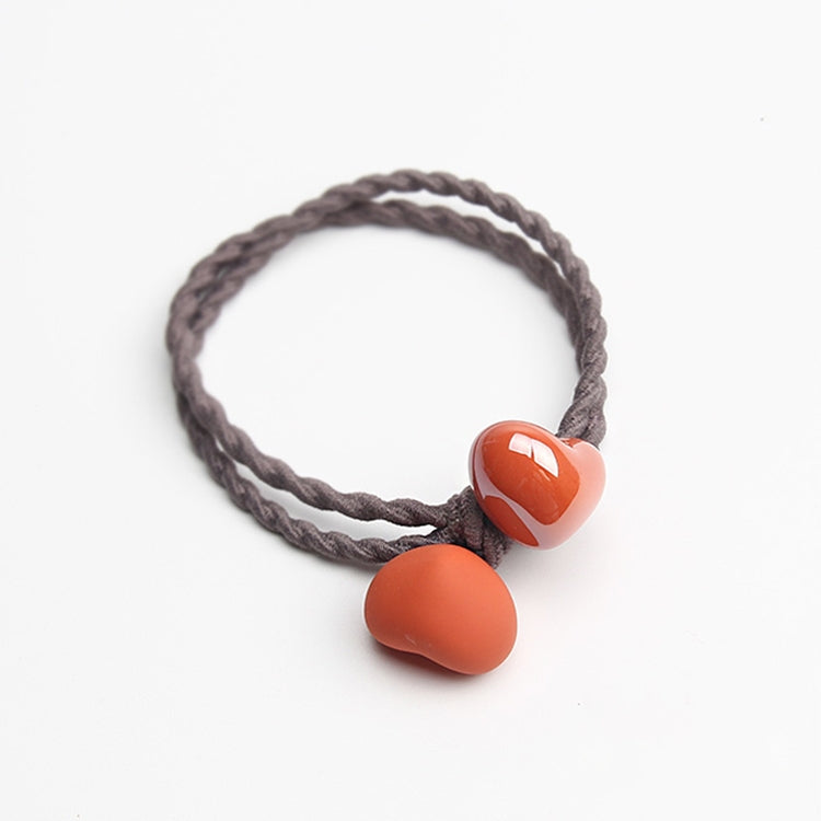 2 PCS Ceramic Heart Frosted And Glossy Women Hairband Hair Accessories