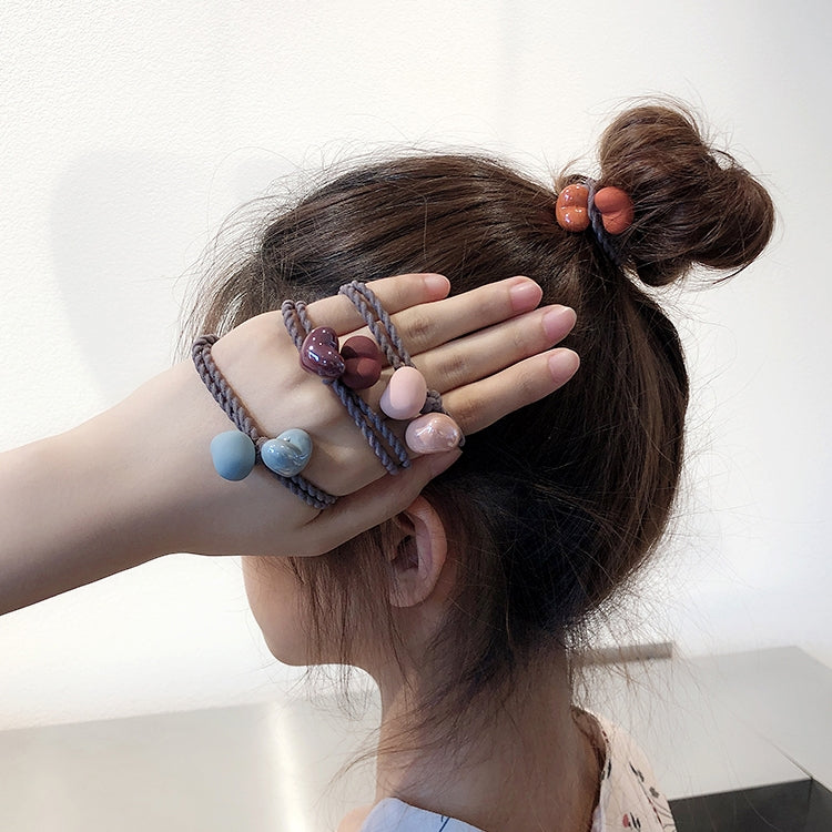 2 PCS Ceramic Heart Frosted And Glossy Women Hairband Hair Accessories
