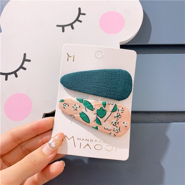 Simple Fabric Color Matching BB Clip Girls Hair Accessories