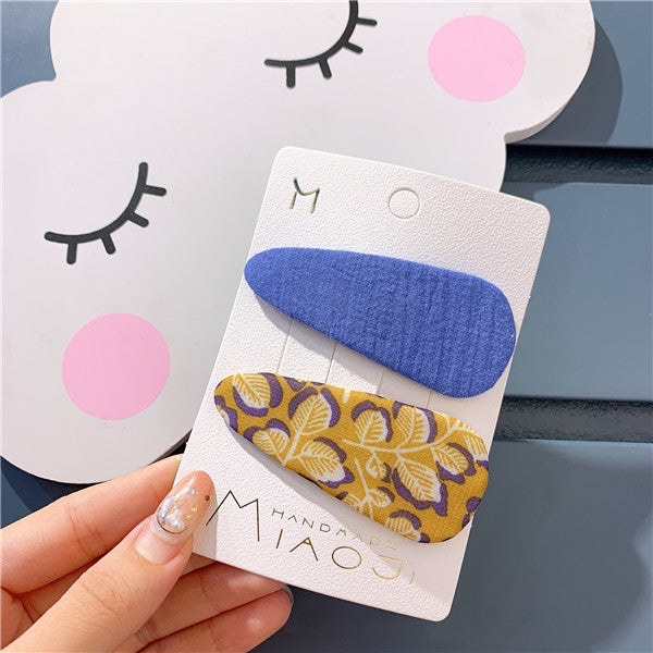 Simple Fabric Color Matching BB Clip Girls Hair Accessories