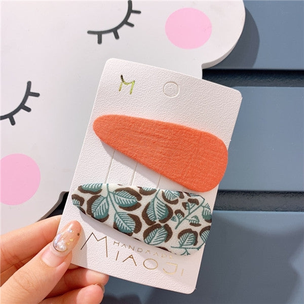 Simple Fabric Color Matching BB Clip Girls Hair Accessories