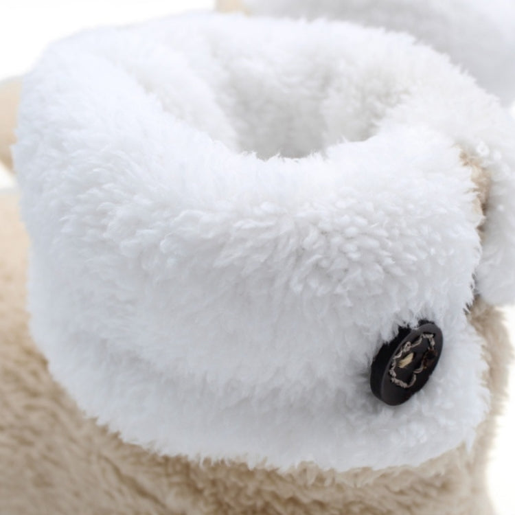Heel Elastic Button High Shoes Lovers Home Shoes Winter Warm Floor Socks, Size:25cm