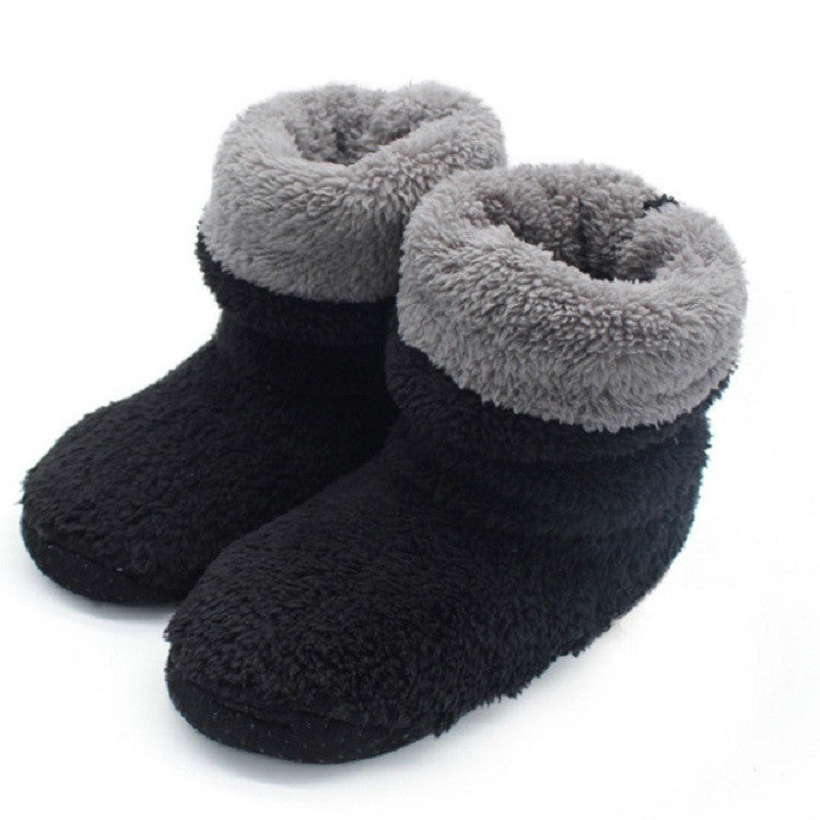 Heel Elastic Button High Shoes Lovers Home Shoes Winter Warm Floor Socks, Size:27cm