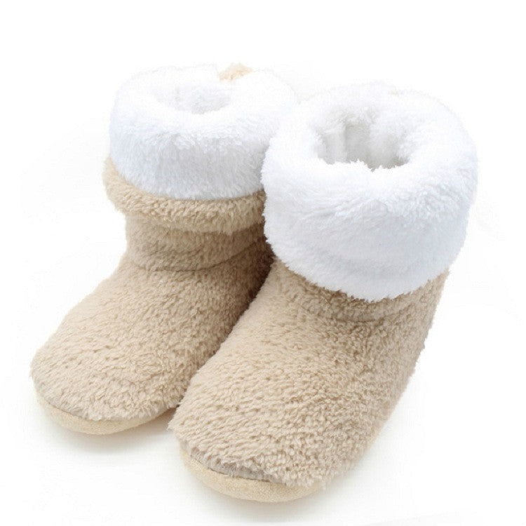 Heel Elastic Button High Shoes Lovers Home Shoes Winter Warm Floor Socks, Size:27cm