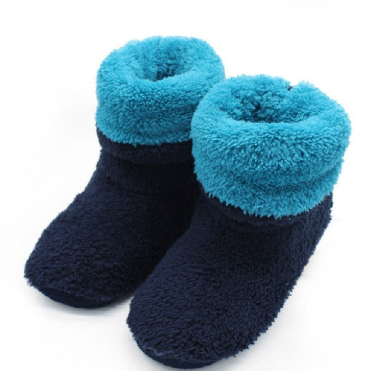 Heel Elastic Button High Shoes Lovers Home Shoes Winter Warm Floor Socks, Size:27cm