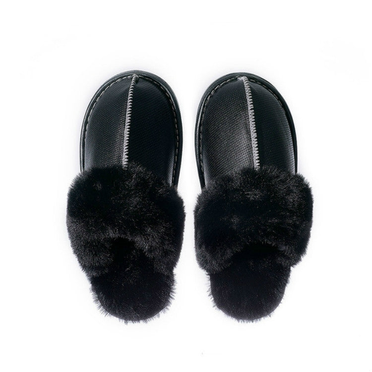 Women Solid Color Warm Plush Slippers, Size:35