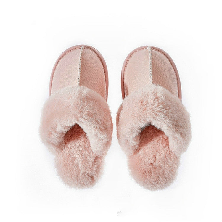 Women Solid Color Warm Plush Slippers, Size:36