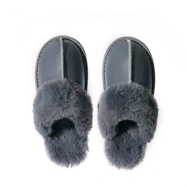 Women Solid Color Warm Plush Slippers, Size:36