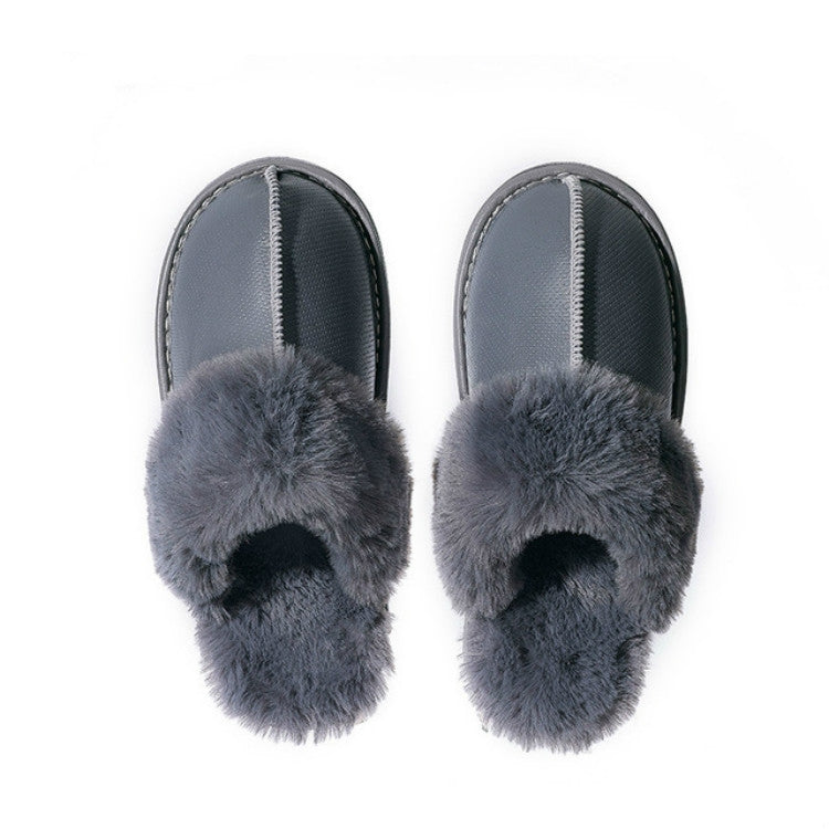 Women Solid Color Warm Plush Slippers, Size:36