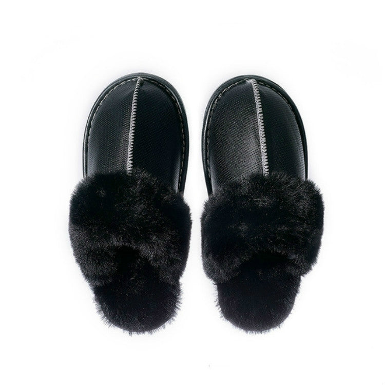Women Solid Color Warm Plush Slippers, Size:41